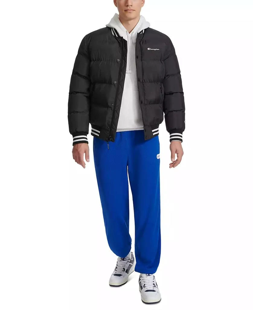 CHAMPION Men's Quilted Full-Zip Varsity Puffer Jacket 7