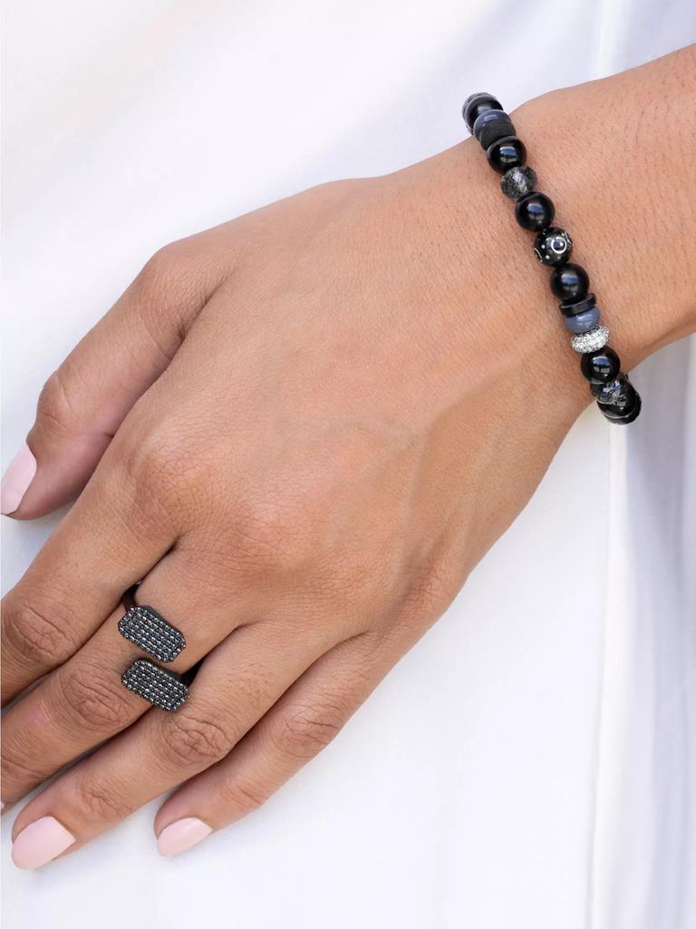 Sheryl Lowe Sterling Silver, 0.53 TCW Diamond & Multi-Stone Beaded Bracelet