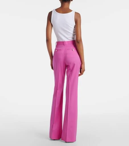 Versace Embellished high-rise wool flared pants 3