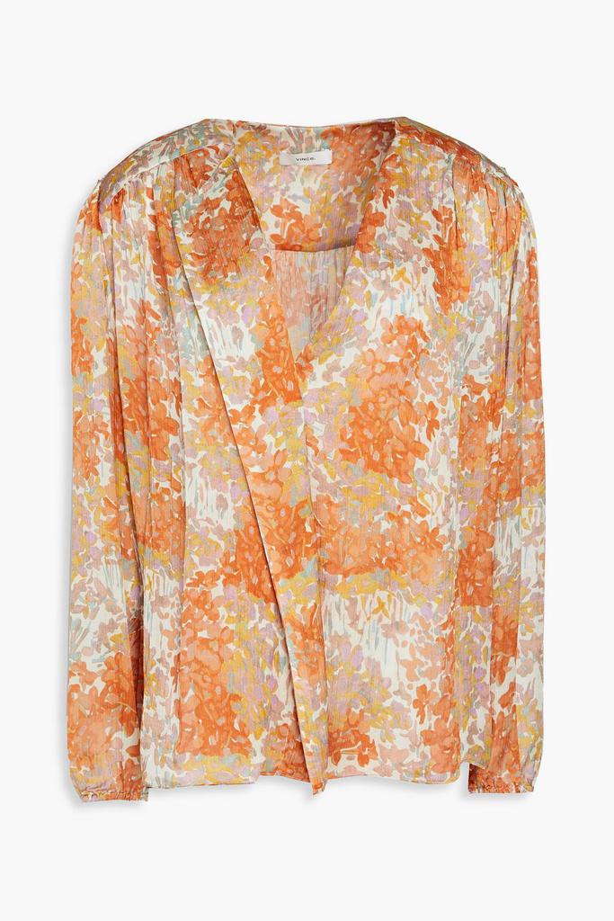 Vince Floral-print silk-crepon top