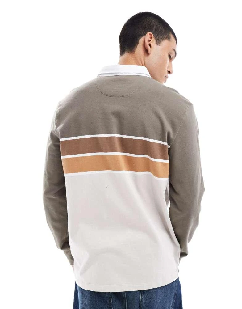 Vans Vans harrison long sleeve knitted rugby shirt in brown 4