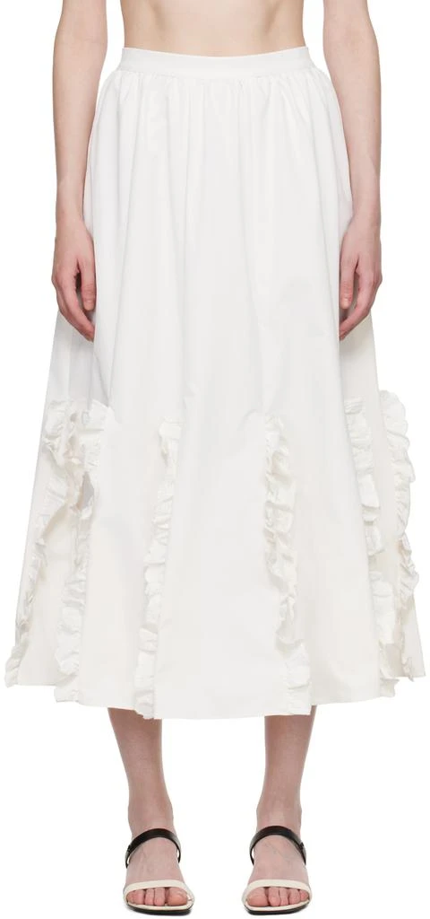 Kika Vargas White Lorella Midi Skirt 1