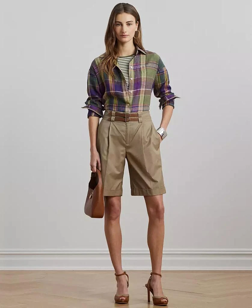 Ralph Lauren Women's Relaxed-Fit Plaid Linen Shirt, Regular & Petite 4
