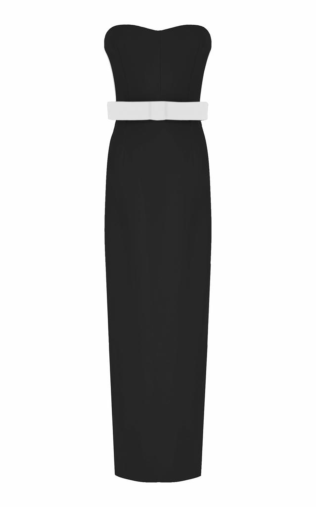 The New Arrivals Ilkyaz Ozel The New Arrivals Ilkyaz Ozel - Noéle Bow-Detailed Crepe Strapless Maxi Dress - Black - FR 34 - Moda Operandi