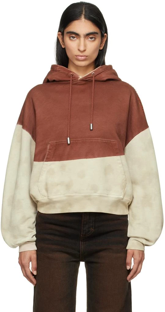 Eckhaus Latta Beige & Red Boxy Hoodie 1