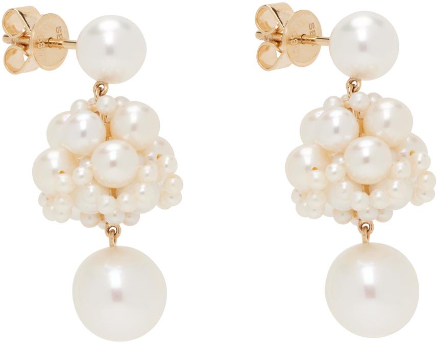 Sophie Bille Brahe White Dora Perle Earrings
