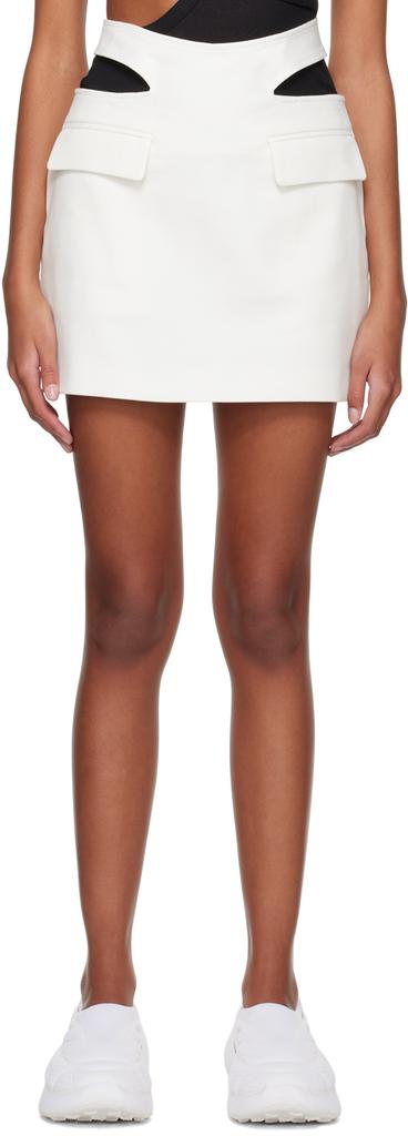 Dion Lee White Y Front Buckle Miniskirt