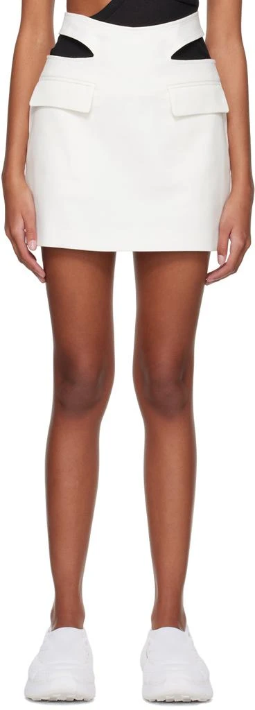 Dion Lee White Y Front Buckle Miniskirt 1