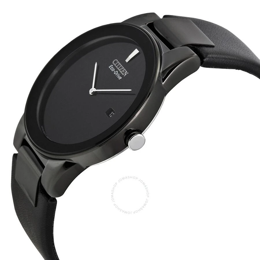 Citizen Eco Drive Axiom Black Dial Black Leather Men's Watch AU1065-07E 2