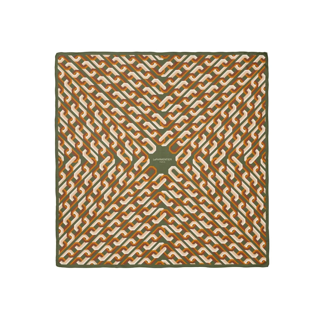 LePARMENTIER Paris Chain Motif Silk Square Scarf 1