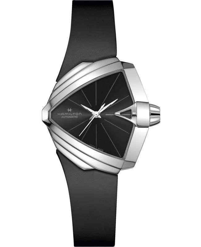 Hamilton Hamilton Ventura S Auto Black Dial Rubber Strap Unisex Watch H24105330 1