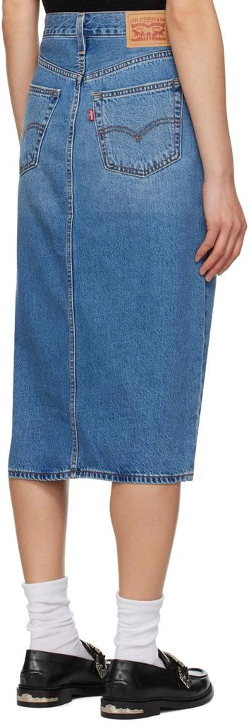 Levi's Blue Side Slit Denim Midi Skirt 3