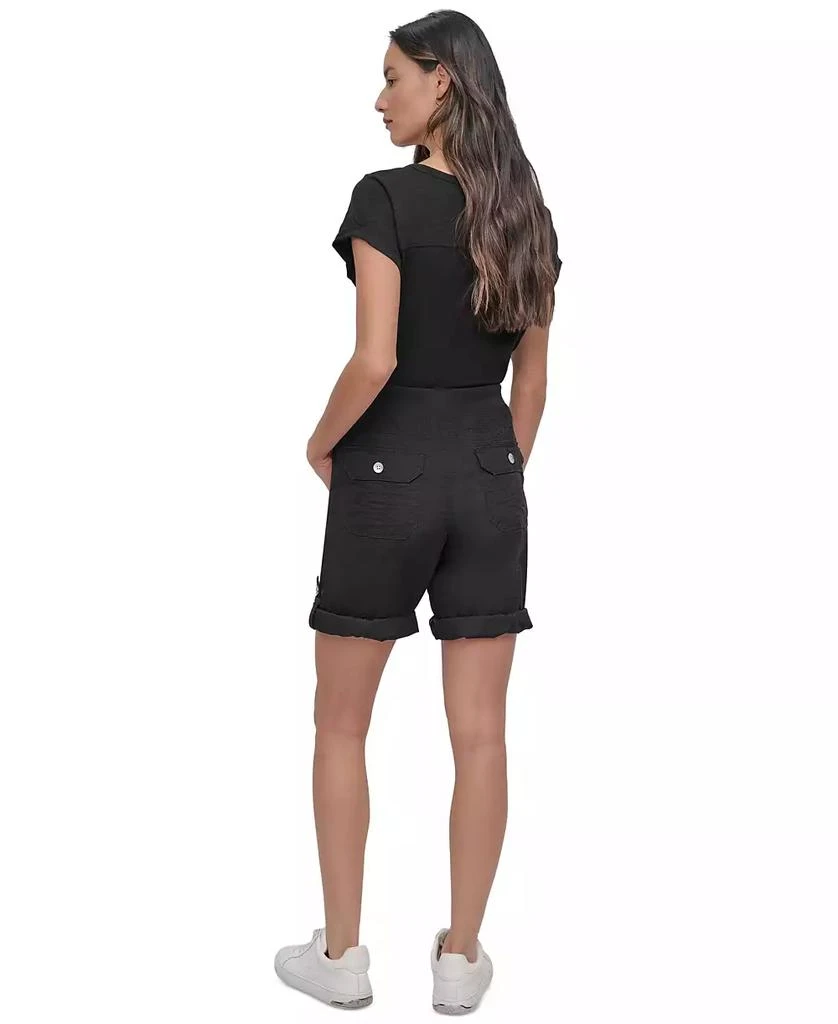 DKNY Women
s Smocked-Waist Convertible Shorts 6