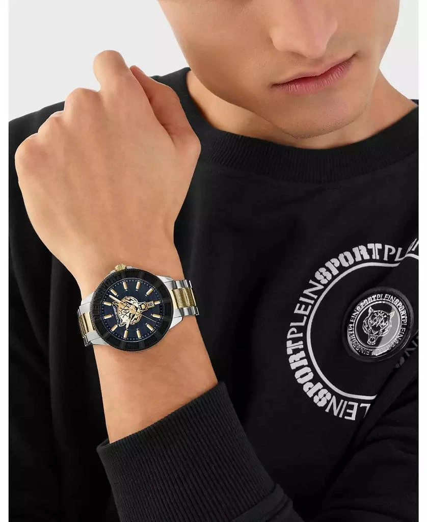 Plein Sport Men's City Rush 3 Hand Date Quartz Two Tone Bracelet 45mm 5