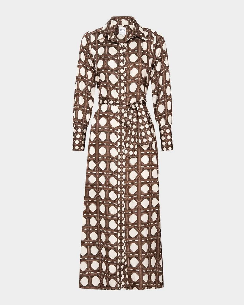 MISA Herminia Satin Midi Shirtdress 1