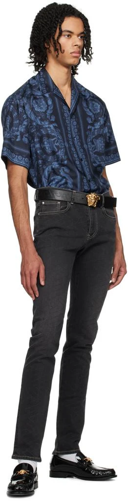 Versace Black 'La Medusa Greca' Leather Belt 3