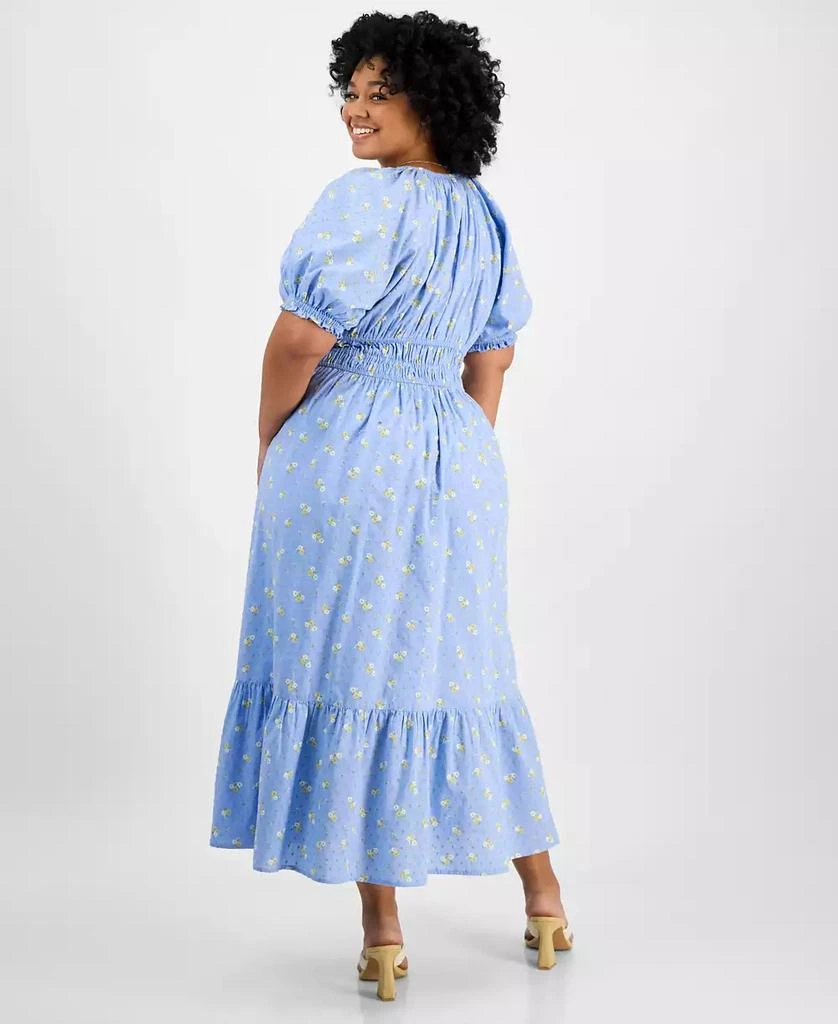 Women's Plus Short-Sleeve Clip-Dot Midi Dress, Created for Macy's  On Sale  Now with Up to 40% Off | Discover Exclusive Deals & Savings at BeyondStyle   Authentic And Now This dress|women's