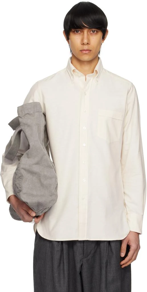 Drake's Off-White Button-Down Shirt 1