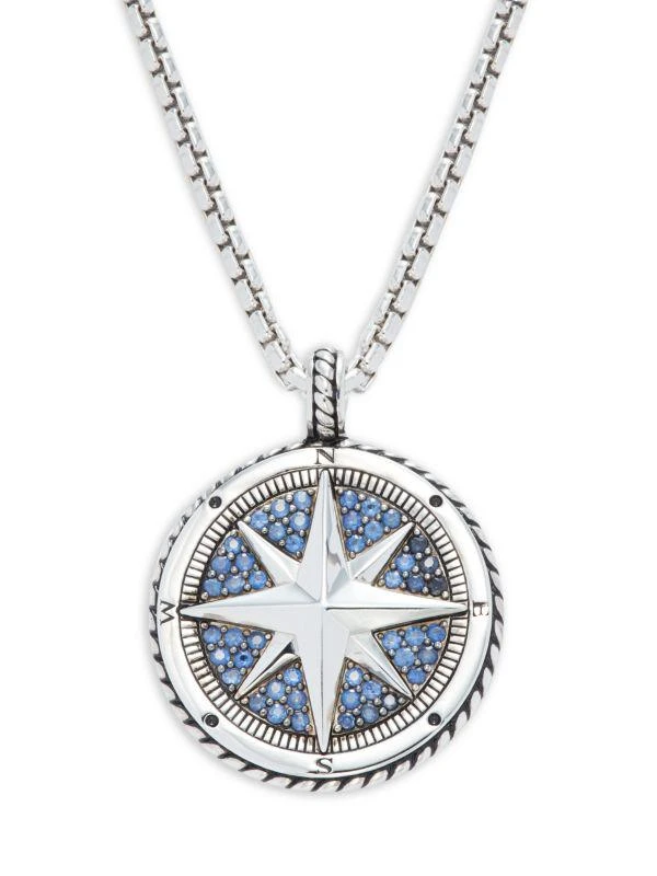 Effy Sterling Silver & Sapphire Compass Pendant Necklace 1