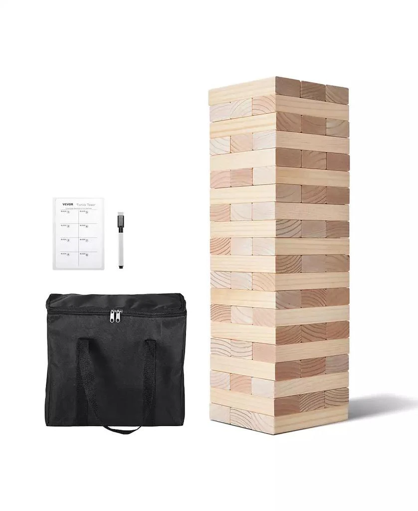 HONGGE Giant Wooden Tumbling Tower Game with Domino Blocks and Storage Bag 3