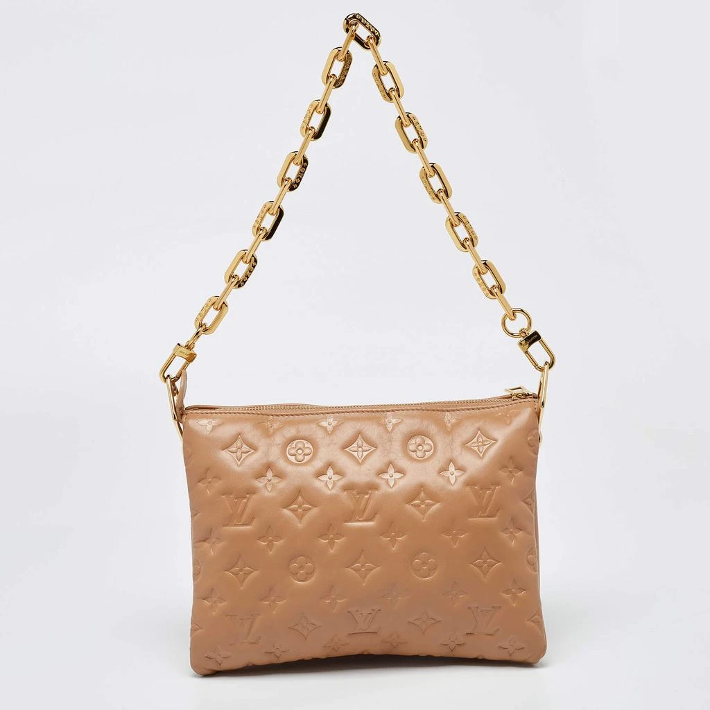 Louis Vuitton Louis Vuitton Taupe Monogram Embossed Leather Coussin PM Bag 4
