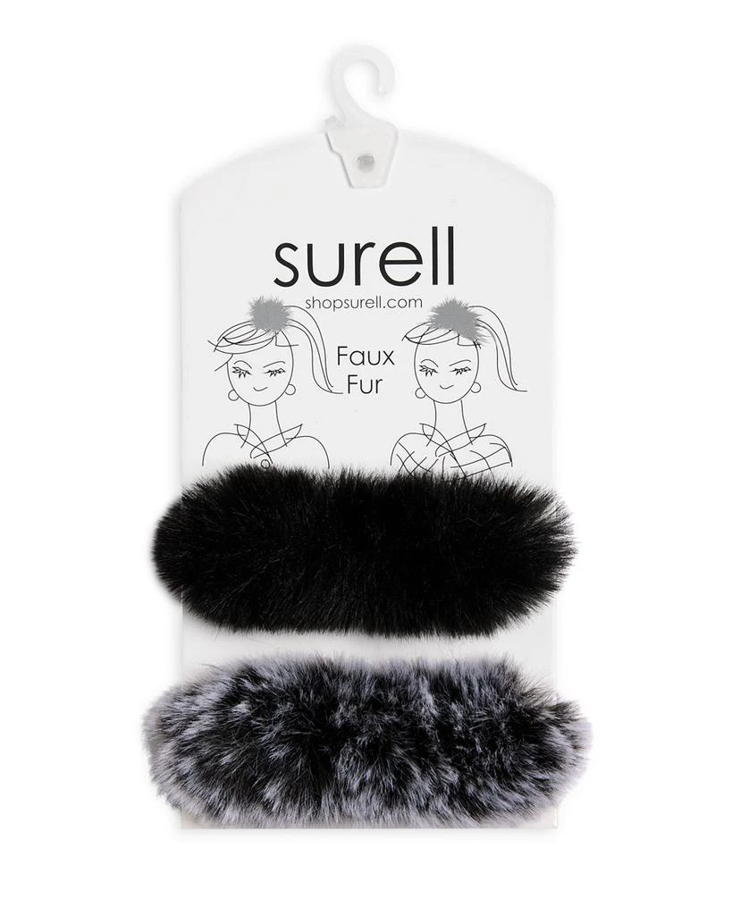 Surell Faux Fur Scrunchies, Set of 2 1