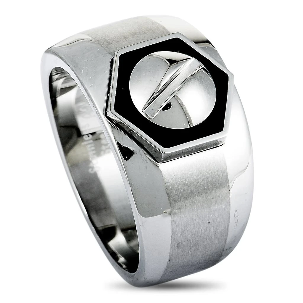 Charriol Rotonde Stainless Steel Black Epoxy Band Ring 1