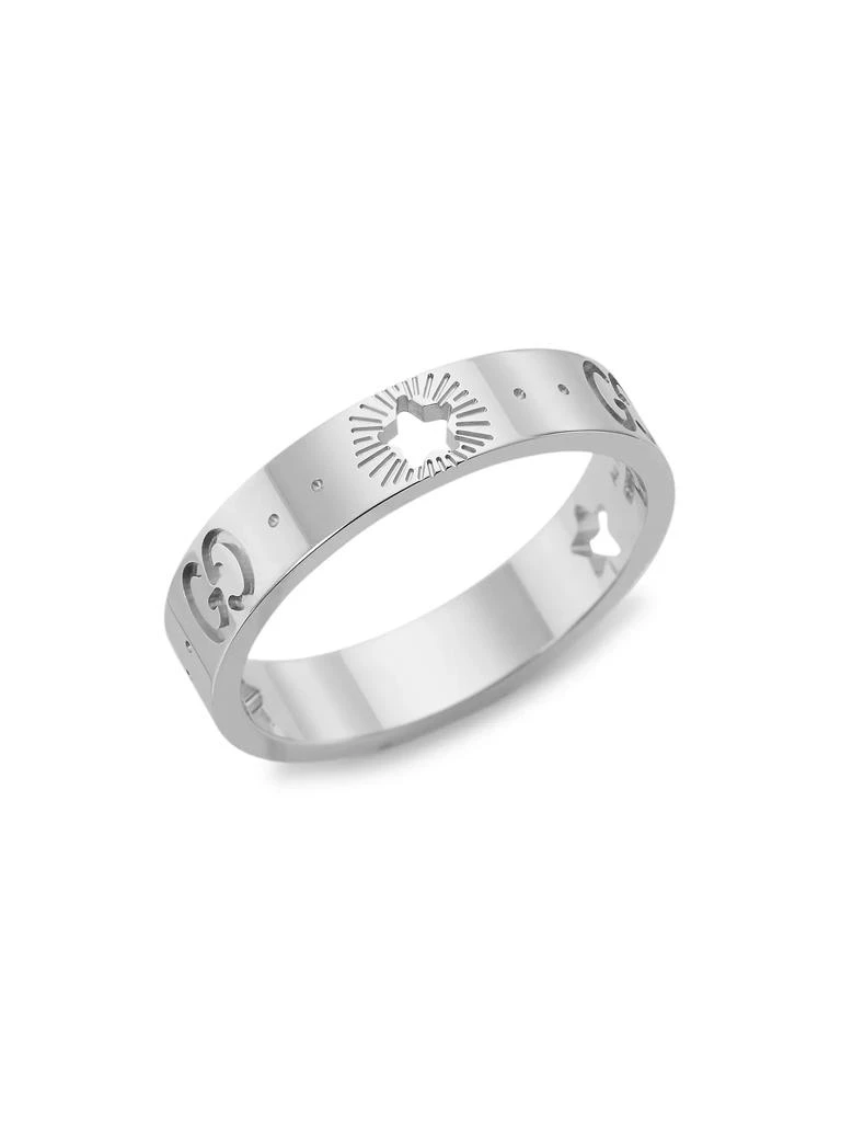 Gucci Icon 18K White Gold Star Detail Ring 1