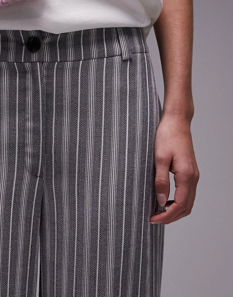 Topshop Tall Topshop Tall stripe low slung trousers in multi 3