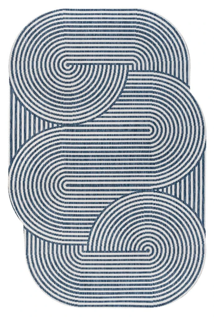 JONATHAN Y Margot Modern Geometric Arch Stripe Indoor/Outdoor Shaped Area Rug 3