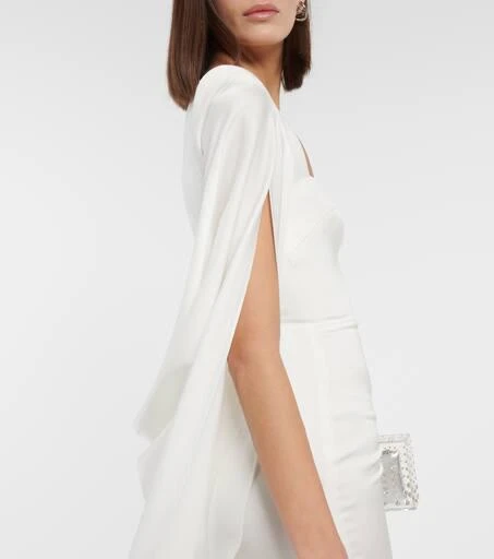 Alex Perry Bridal Portrait cape-detail satin gown 5