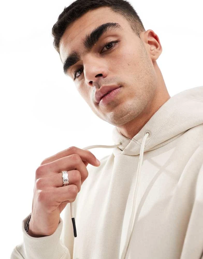 Bershka Bershka basic hoodie in beige 2
