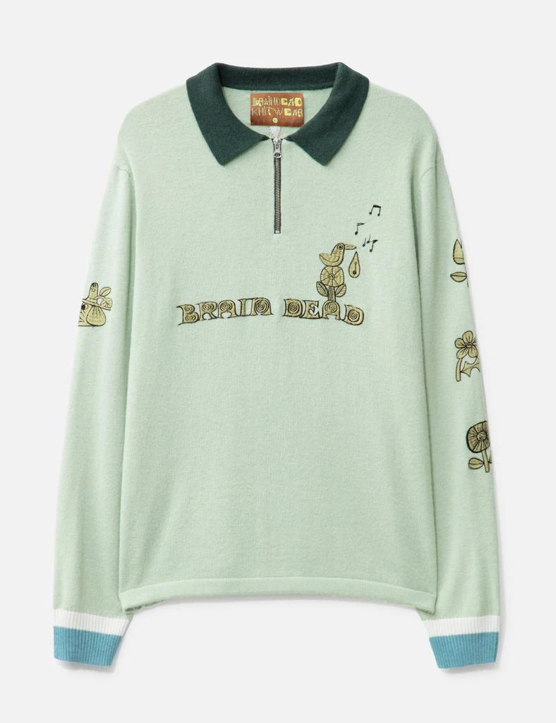 Brain Dead LEX HALF ZIP SWEATER 1