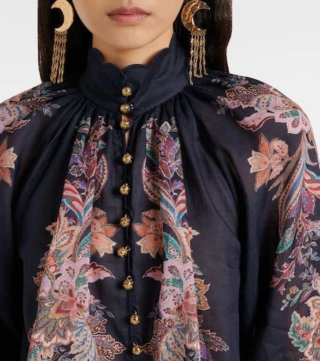 Zimmermann Rhiannon printed ramie blouse 4