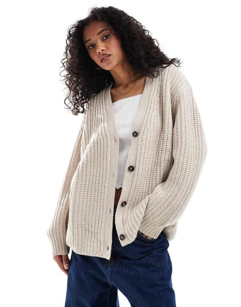 Womens Cardigan Asos Cable Knit Cardigan ASOS DESIGN Fluffy Rib