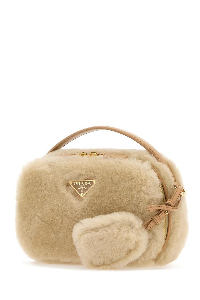 ショルダーバッグ・ポシェット PRADA Sand Shearling Crossbody Bag Prada Sand shearling crossbody bag - Crossbody Bags