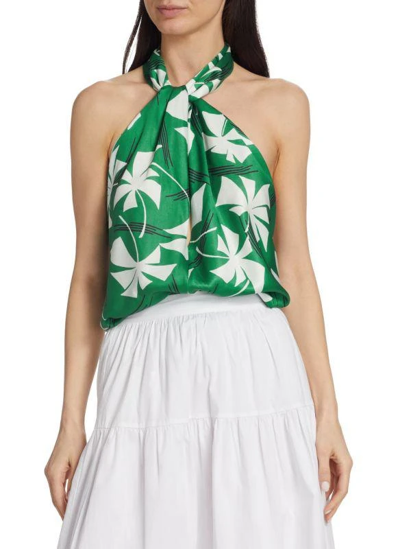 Staud Tropea Print Satin Top 1