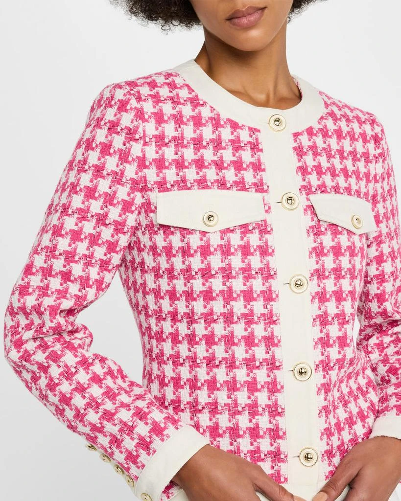 Tahari The Farley Houndstooth Tweed Jacket 5