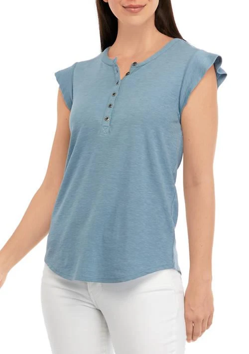 Wonderly Womens Short Flutter Sleeve Top 1