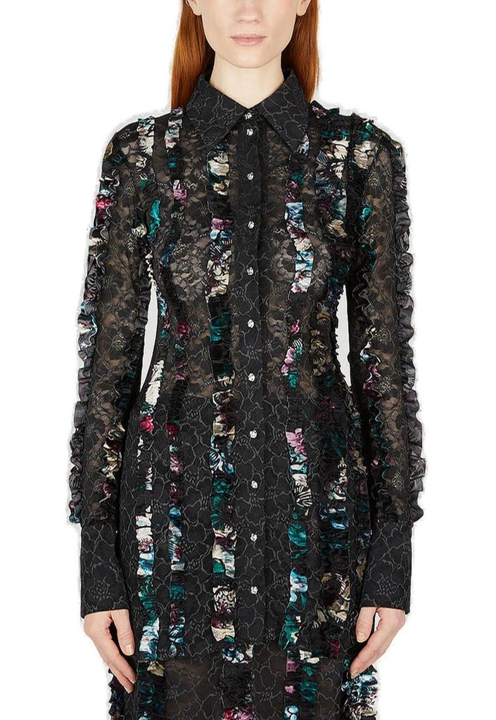 Rave Review Rave Review Yrsa Ruffled-Trim Lace Shirt