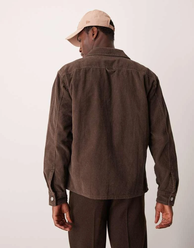 Abercrombie & Fitch Abercrombie & Fitch washed cord overshirt in brown 3