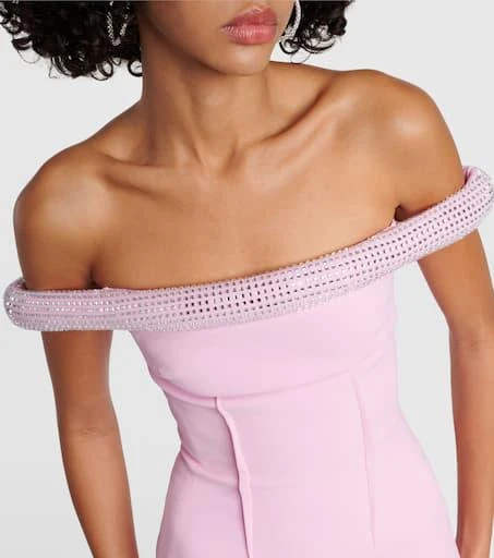 David Koma Crystal-embellished cady midi dress 4