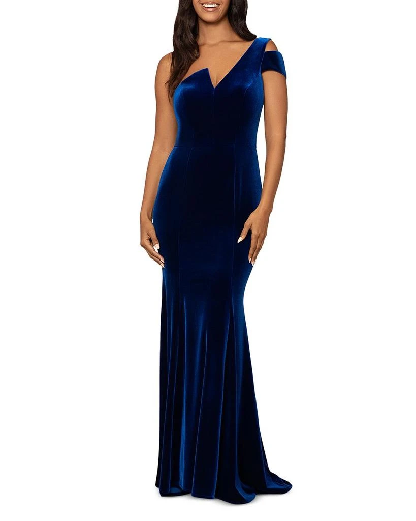 AQUA Velvet One-Shoulder Gown - Exclusive 1