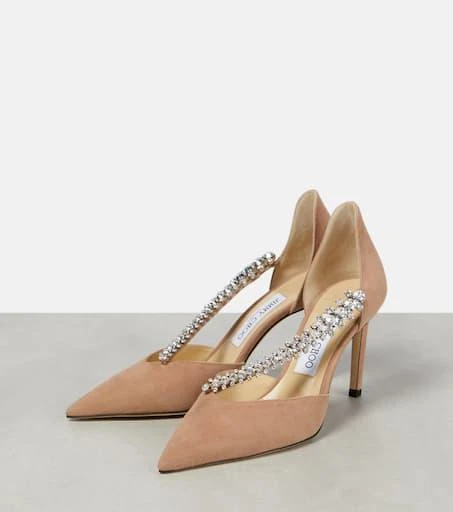 Jimmy Choo Bee 85 embellished suede pumps 5