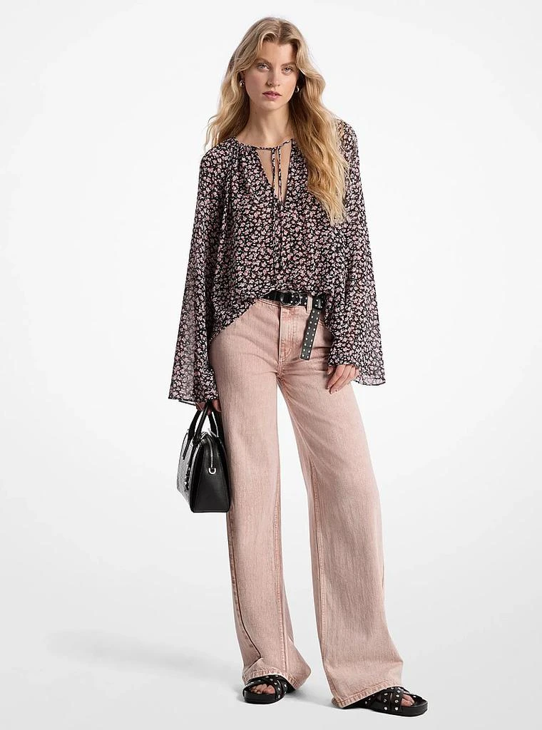 Michael Kors Garment-Dyed Wide Leg Jean