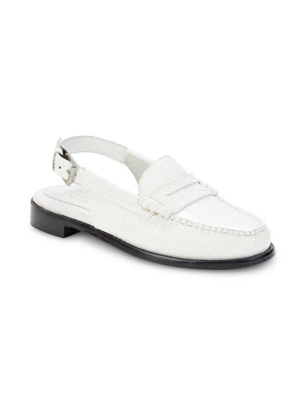 G.H. Bass Whitney Croc-Embossed Slingback Penny Loafers 2
