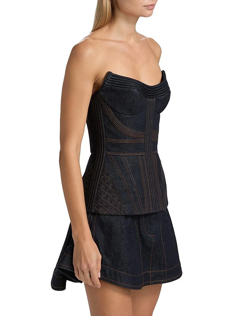 Zimmermann Stretch Denim Strapless Corset Top 4