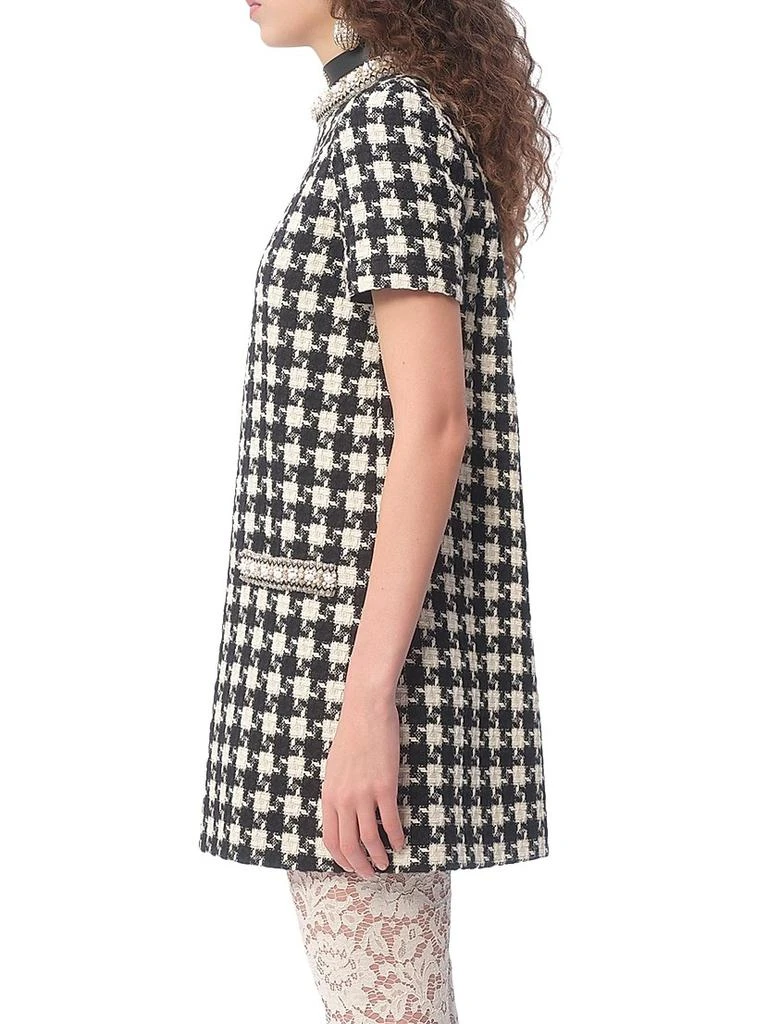 Valentino Embroidered Damier Light Tweed Short Dress 3