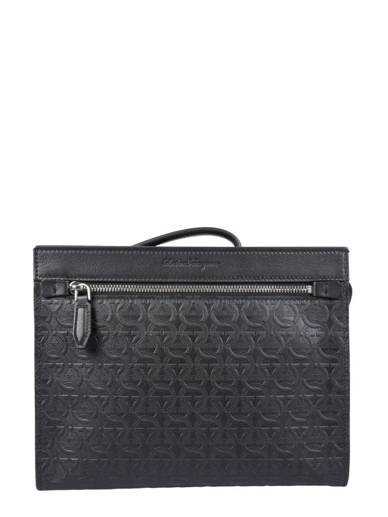 Salvatore Ferragamo Ferragamo Gancini Embossed Clutch Bag 1