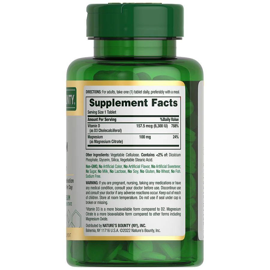 Nature
s Bounty Advanced Vitamin D3 + Magnesium Citrate, Immune and Bone Supplement Tablets 4